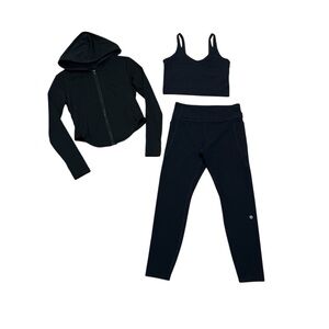 3 piece athletic set, hoodie, tank top, pants